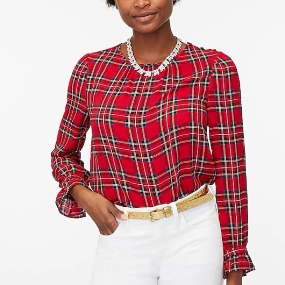 • J. Crew Factory • Tartan Blouse